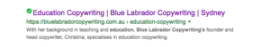 Education copywriting title tag